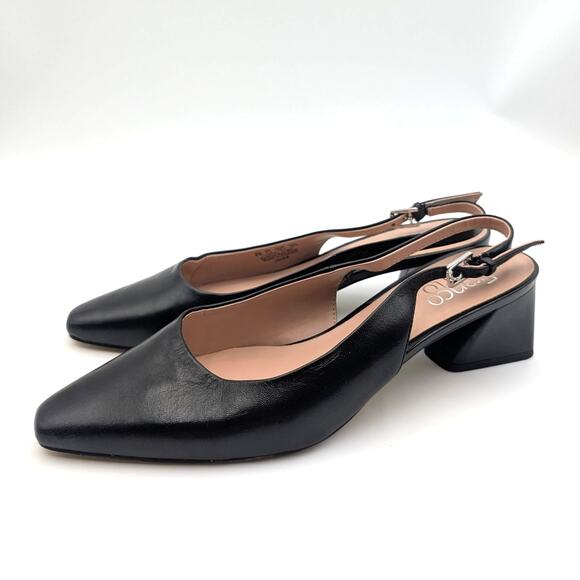 Franco Sarto Jacer Block Heel Slingback Pump Women's Black Size US8M EU38.5 - Picture 1 of 11